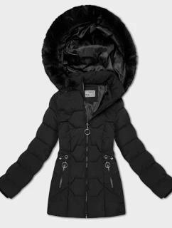 Černá vypasovaná zimní bunda s odepínací kapucí S'West (B8196-1)