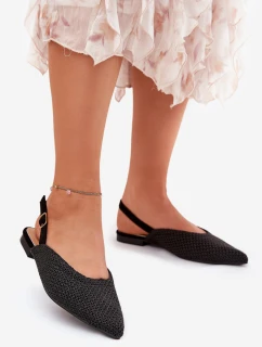 Baleríny S Pletením A Špičatými Špičkami Černé Hefion