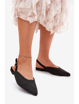 Baleríny S Pletením A Špičatými Špičkami Černé Hefion
