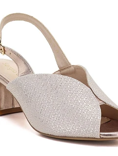 Dámské zlaté sandály na podpatku Sergio Leone SK471