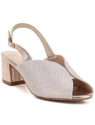 Dámské zlaté sandály na podpatku Sergio Leone SK471