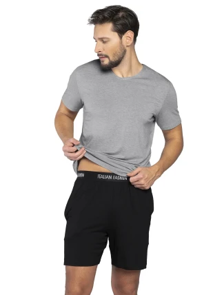 Italská móda Dallas krepový kraťas barva:melange-black