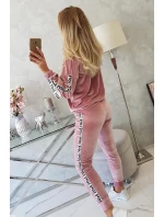 Love velur set tmavě pudrově růžový