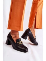 Kožené lodičky s řetízkem Laura Messi 2515 Black