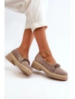 Dámské semišové mokasíny s ozdobou Cappuccino Zazoo 3429/W Dámské semišové mokasíny s ozdobou Cappuccino Zazoo 3429/W