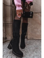 Dámské zimní kozačky na masivním podpatku černé Sanelle Dámské zimní kozačky na masivním podpatku černé Sanelle