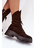 Dámské workery Z Naturalnego Zamszu Zazoo 976 Čokoládové Dámské workery Z Naturalnego Zamszu Zazoo 976 Čokoládové