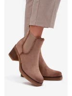 Dámské kotníkové boty Zelia na sloupku – béžové