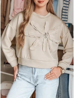 Dámská oversize halenka s květinou PETITKA light beige FashionStreet BY1388
