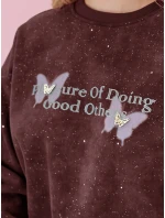 Dámská oversize mikina s motýly SPARKI vínová FashionStreet BY1405