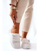 Lesklé kočičí pantofle Ears bílé Kaisy Lesklé kočičí pantofle Ears bílé Kaisy