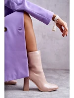 Dámské lakované kozačky Béžové Margit Dámské lakované kozačky Béžové Margit