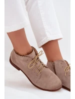 Semišové kotníkové boty na plochém podpatku Cappuccino Zazoo 4078 Semišové kotníkové boty na plochém podpatku Cappuccino Zazoo 4078