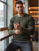 Pánský khaki svetr FashionStreet WX1637