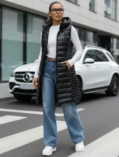 Dámská prošívaná vesta s kapucí černá FashionStreet TY5255