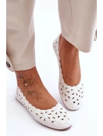 Dámské Prošívané Lesklé Baleríny Bílé Visionary Dámské Prošívané Lesklé Baleríny Bílé Visionary