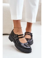 Lakované Dámské Polobotky S Pásky Černé Rialuna Lakované Dámské Polobotky S Pásky Černé Rialuna