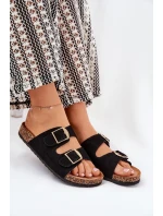 Dámské sandály na korkové platformě se zlatými sponami černé Lisavionea Dámské sandály na korkové platformě se zlatými sponami černé Lisavionea