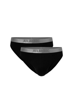 Pánské slipy z Pima bavlny ATLANTIC 2Pack - černé