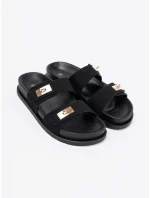 Designové  nazouváky černé dámské platforma