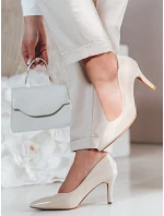 Dámské boty na podpatku CRANTIK béžové FashionStreet ZY0746