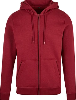 Build your Brand BY 012 Mikina s kapucí z těžké bavlny 56.0012 burgundy