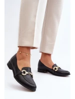 Zazoo 2880 Dámské Mokasíny Kožené S Ozdobou Černé