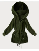 Přehoz přes oblečení typu alpaka v army barvě s kapsami (W010#)