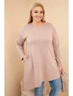 Dámská sukienka Plus Size z viskózy s volným střihem a dlouhým rukávem fango