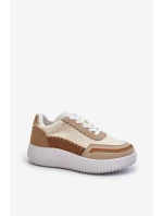 Dámské tenisky na platformě béžové Redala