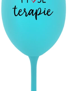 MOJE TERAPIE - tyrkysová sklenice na víno 350 ml