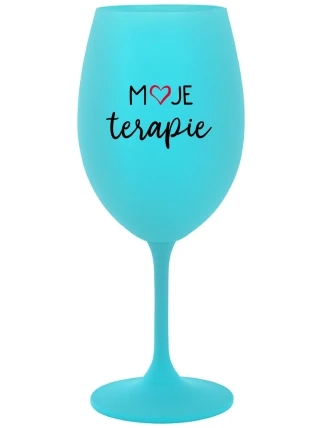 MOJE TERAPIE - tyrkysová sklenice na víno 350 ml MOJE TERAPIE - tyrkysová sklenice na víno 350 ml