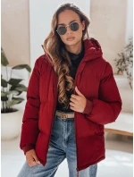 MISSFROST dámská prošívaná bunda s kapucí bordó FashionStreet TY4960