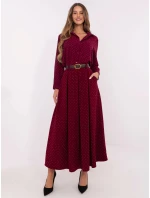 Elegantní maxi sukně ve vínové bordó barvě v ozdobném provedení (19720)