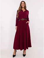 Elegantní maxi sukně s ozdobným lemem vínová (19720) Elegantní maxi sukně s ozdobným lemem vínová (19720)