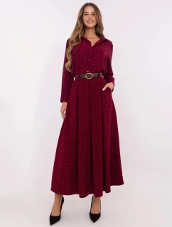 Elegantní maxi sukně ve vínové bordó barvě v ozdobném provedení (19720)