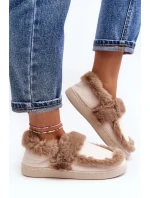 Dámské pantofle s kožešinou béžové Sailey Dámské pantofle s kožešinou béžové Sailey