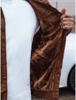 Pánská kožená bunda s kožešinou hnědá FashionStreet TX4746