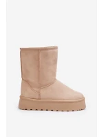 Dámské sněžné boty s oteplovacím kožešinou Bežová Abrams