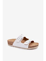 Dámské pantofle s přezkami Inblu NM000039 Bílé