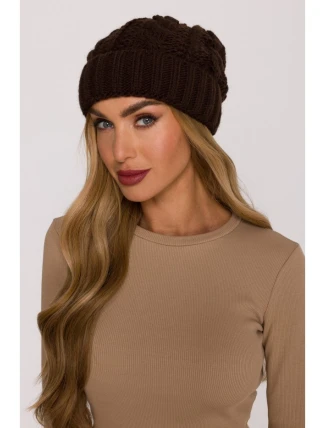 M897 Čepice z pleteného kabelu - hnědá