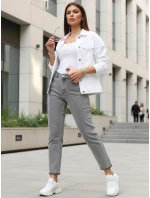 Dámské džíny mom fit s vysokým pasem šedé FashionStreet UY2894