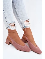 Materiálové dámské sandály na podpatku Růžové Marcelle