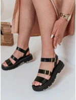 Dámské sandály s přezkami SOLARIA black FashionStreet ZY0889