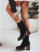 Dámské semišové kozačky černé FashionStreet ZY1319