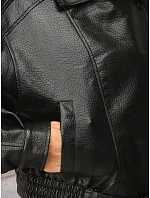Krátká černá kožená bunda ve stylu Ramones od FashionStreet TY5844 Krátká černá kožená bunda ve stylu Ramones od FashionStreet TY5844