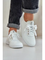 Dámské Ažurové Šněrovací Tenisky Světle Béžové Carinel