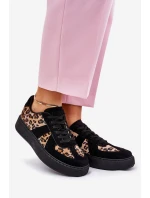 Dámské Tenisky S Leopardím Vzorem Na Platformě Černé Nativira