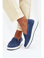 Dámské perforované mokasiny Sergio Leone MK097H modré