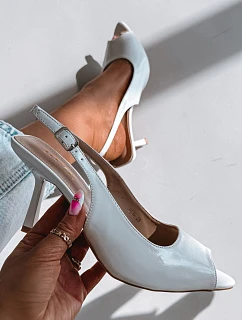 Dámské sandály na podpatku bílé Sevina